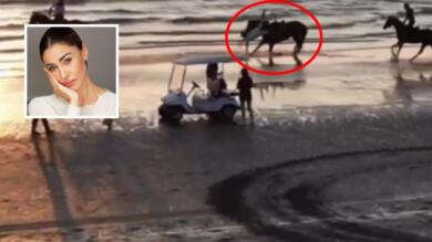 Belen Rodriguez cade da cavallo in spiaggia, l’incidente senza conseguenze pubblicato sui social – VIDEO