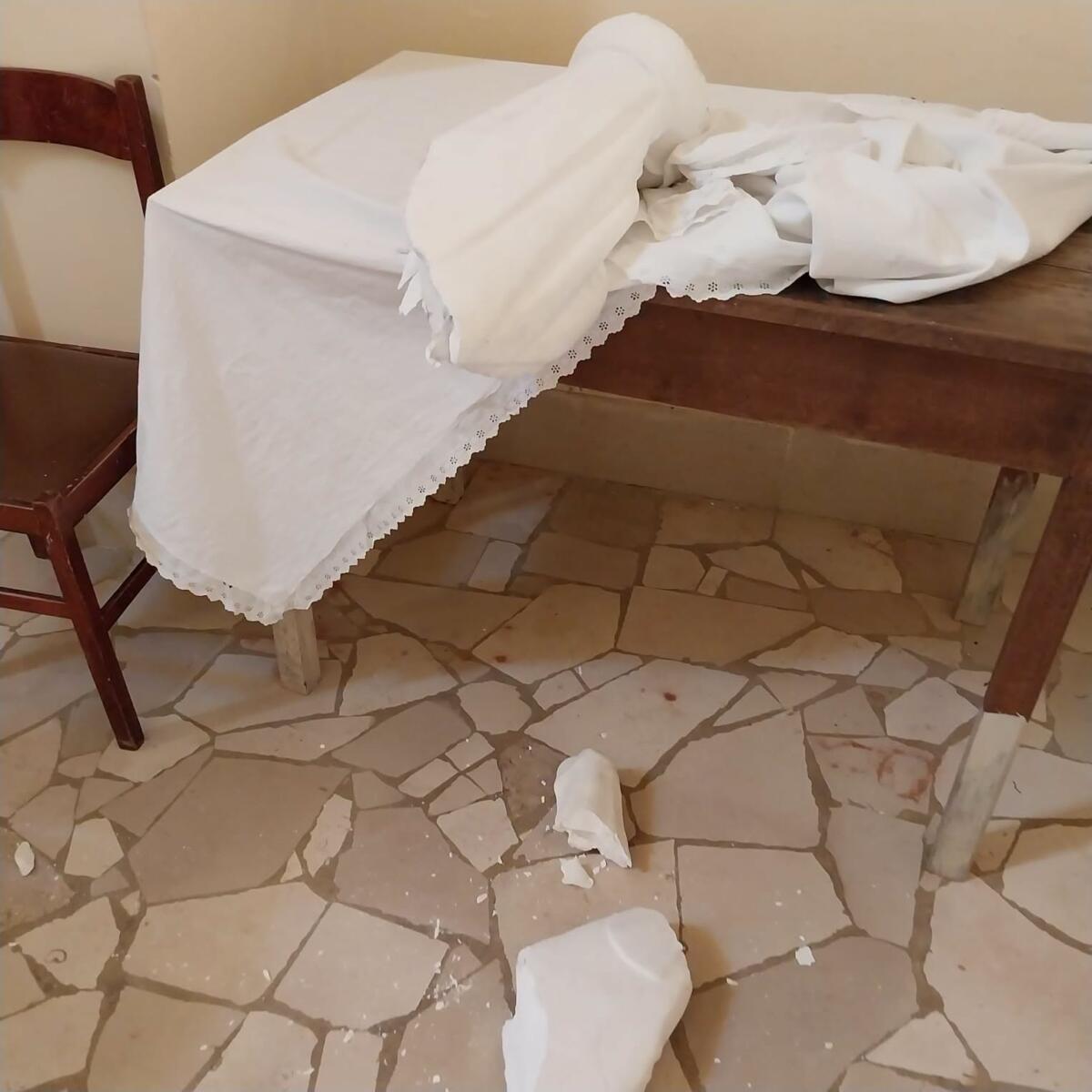 Bari, profanata la cappella del cimitero di Santo Spirito: rubate le ostie e danni alla statua della Madonna – FOTO Bari, profanata la cappella del cimitero di Santo Spirito: rubate le ostie e danni alla statua della Madonna – FOTO