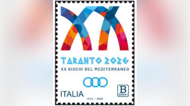 Giochi del Mediterraneo, emesso il francobollo celebrativo per Taranto 2026: tiratura di 180mila esemplari