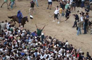 Palio di Siena, trauma cranico per il fantino Tittia, resta in ospedale