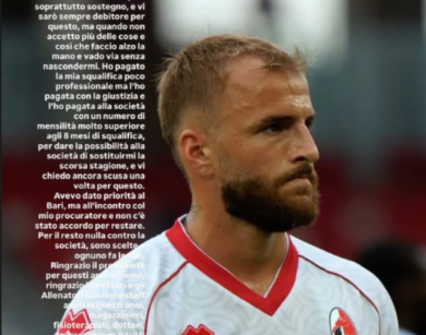 Ssc Bari, Sibilli saluta i tifosi biancorossi: «Volevo restare. Ecco la verità»