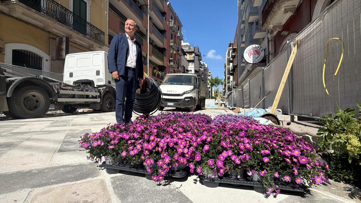 Bari, via Manzoni più verde: nel weekend apre l’isolato Nicolai-Dante