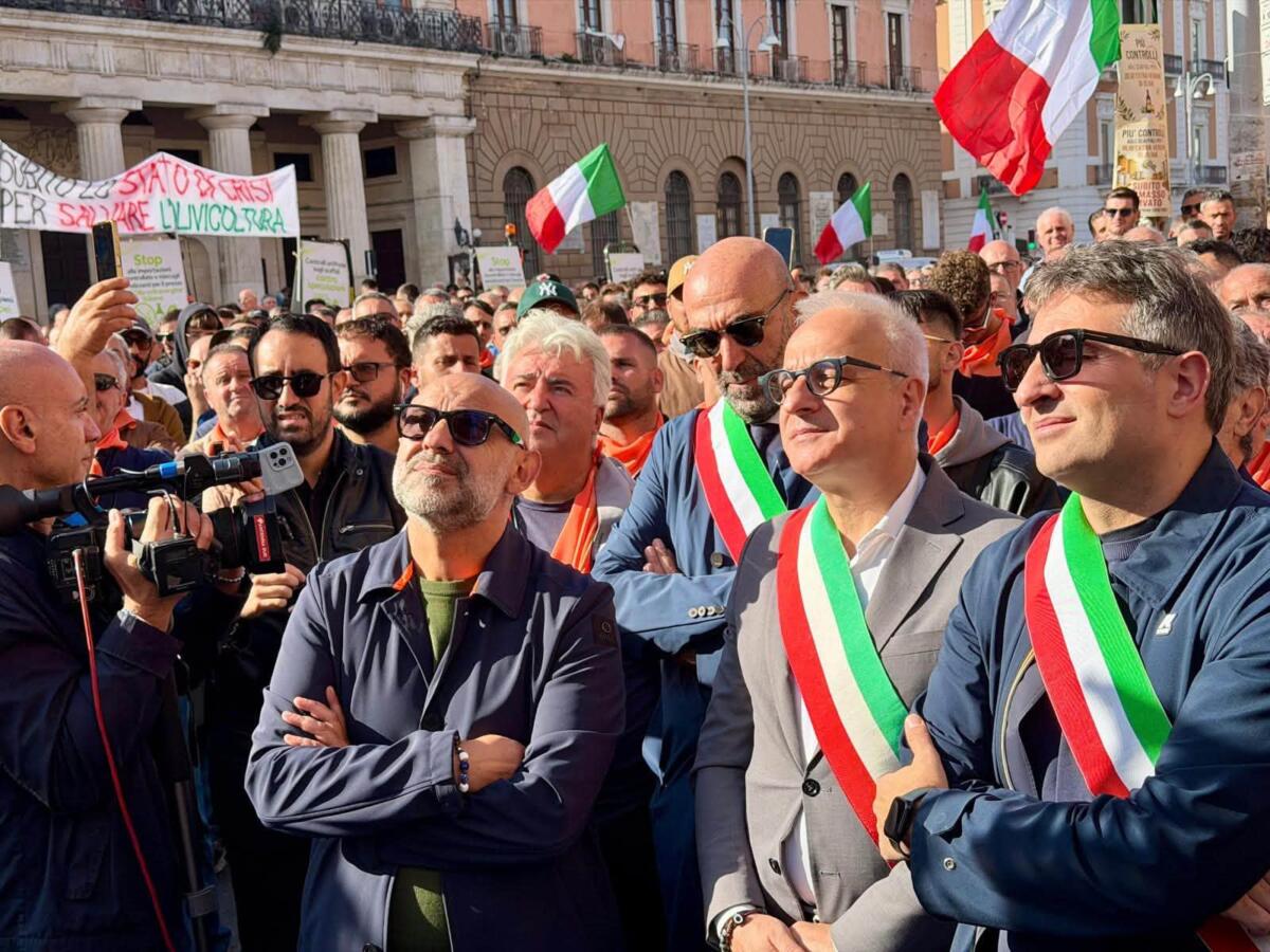 Agricoltura in crisi, migliaia di olivicoltori in piazza a Bari: «Servono risposte subito» – VIDEO Agricoltura in crisi, migliaia di olivicoltori in piazza a Bari: «Servono risposte subito» – VIDEO
