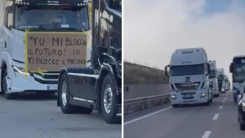 corteo camion altamura bari