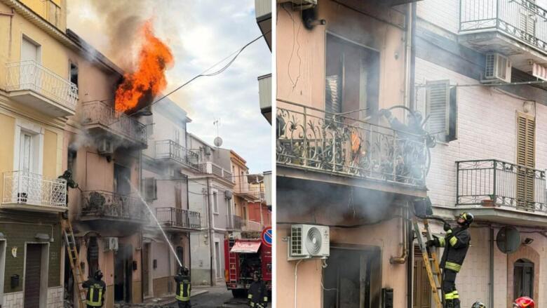 esplosione e incendio a san nicandro garganico
