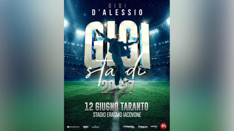 la locandina della tappa di gigi d'alessio allo stadio iacovone