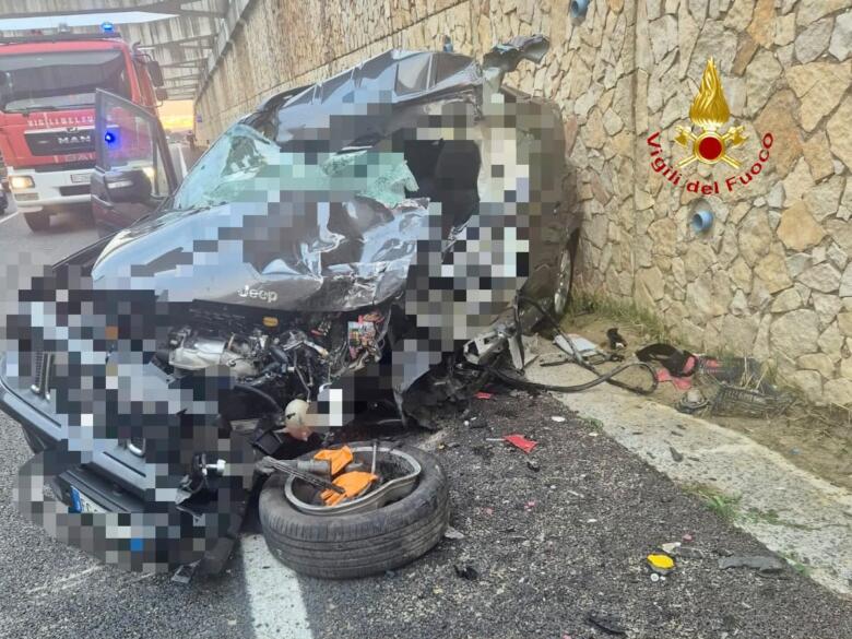 l'auto coinvolta nell'incidente sulla bradanica